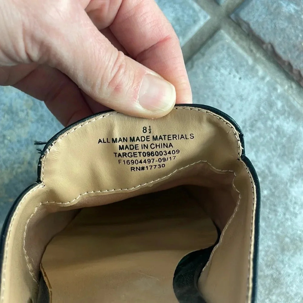 Black Oxford Slide Slip On Flat Mule Loafer 8.5 - Picture 4 of 6